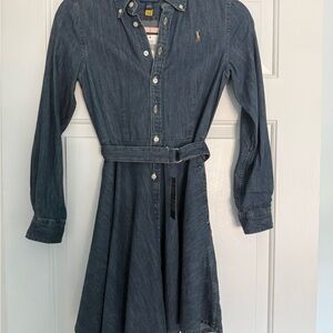 Polo by Ralph Lauren Blue Denim Long-Sleeve Shirt Dress